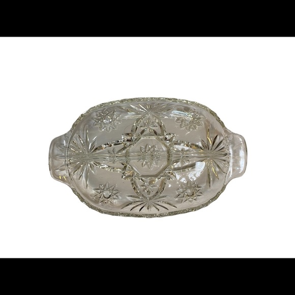 Rare Vintage Clear Carved Glass Pickle, Condiment or Serving Dish. - Picture 13 of 14